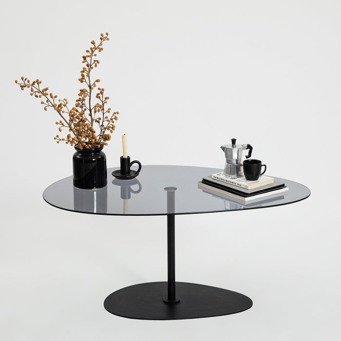 Hanah Home Porto Mesa de centro Gris oscuro y negro